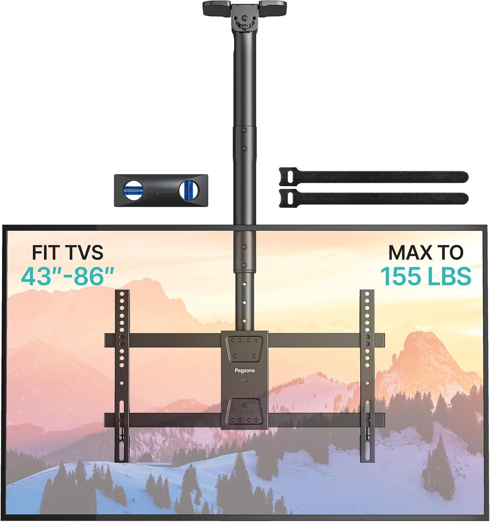 PEGZONE Ceiling TV Mount for 43-86 Inch TVs, 19.1"-36.4" Height Adj...