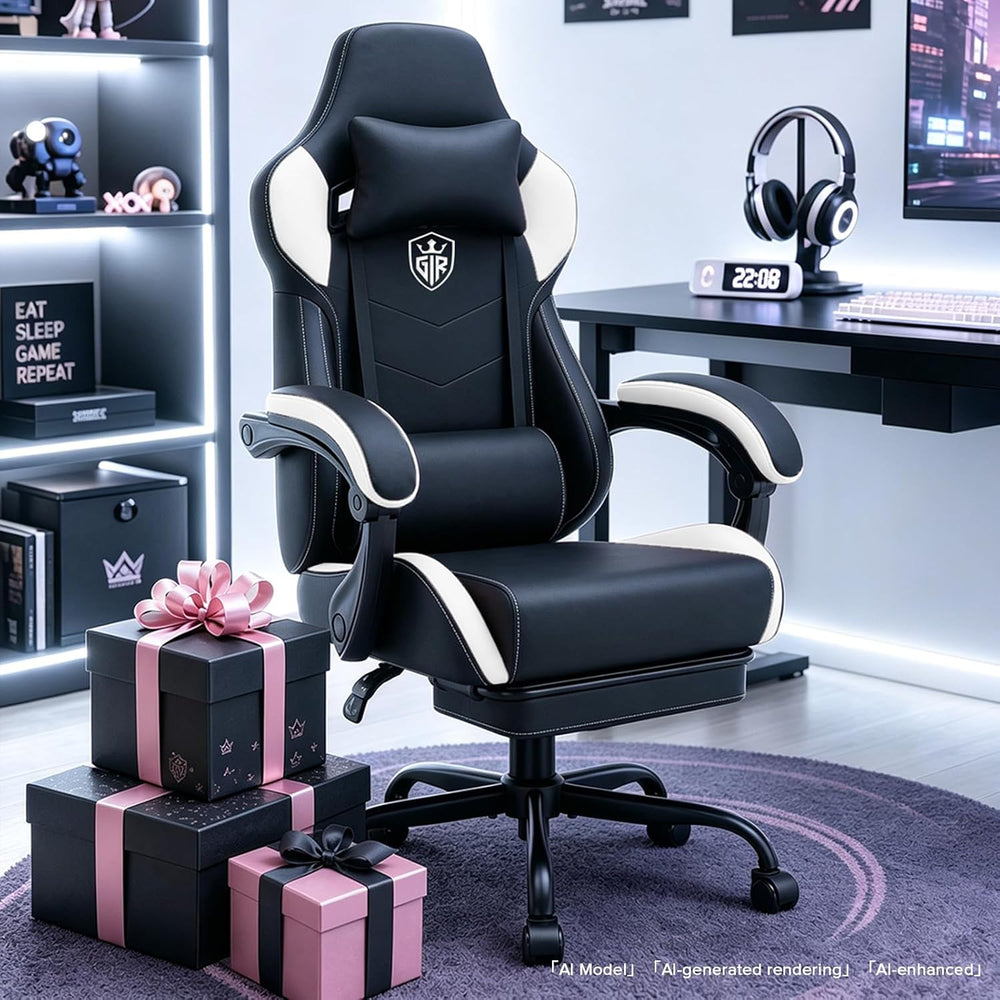 GTPLAYER Gaming Chair with Footrest, High Back Computer Chairs for Adults wit...
