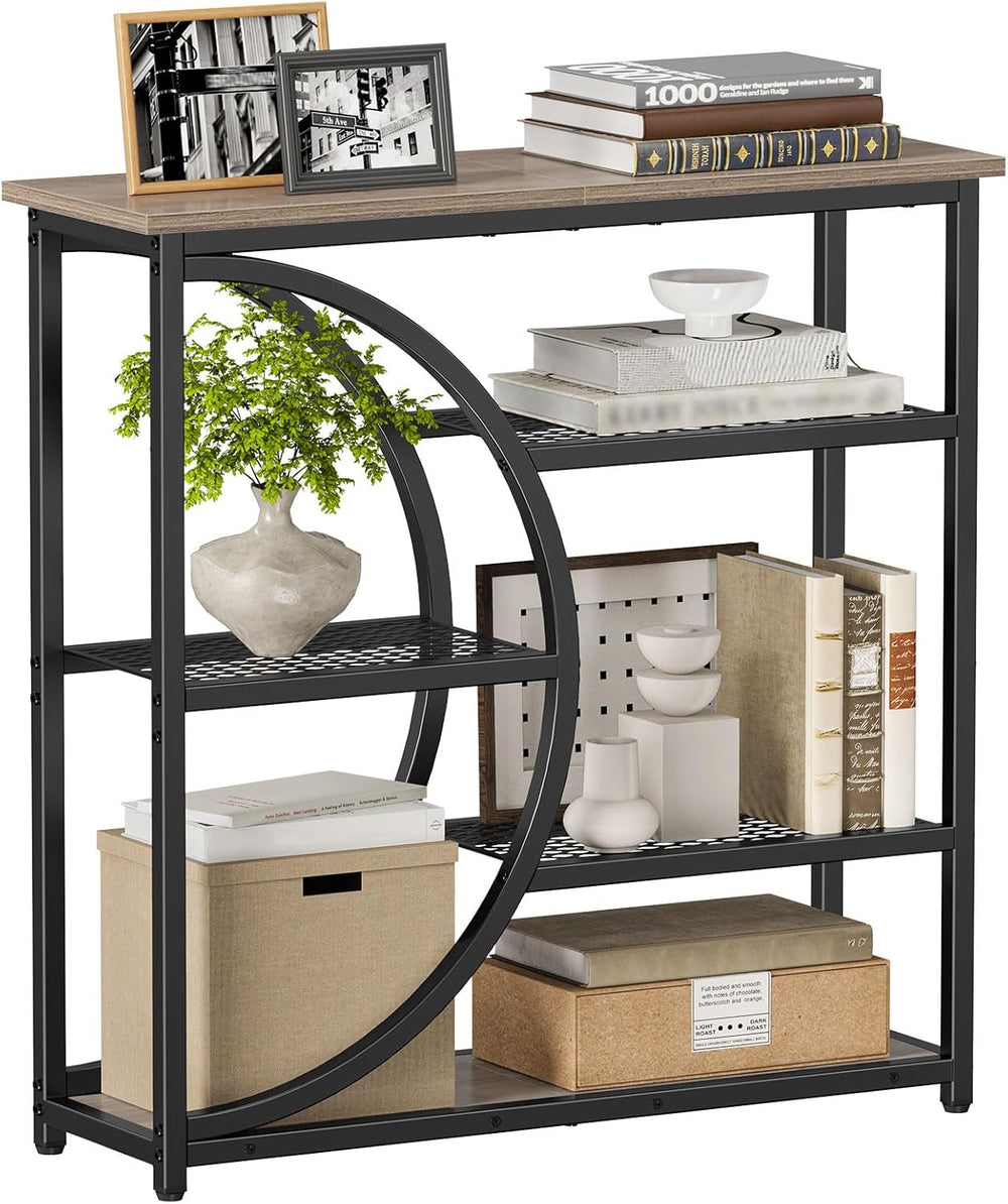 Snughome Entryway Table, Narrow Console Table, Industrial Sofa Table with 5 T...