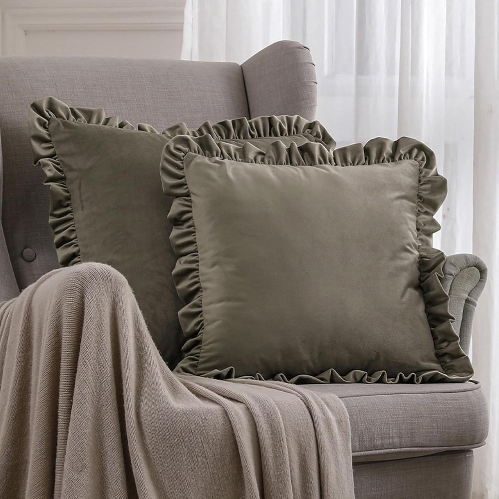 bilin gaier Designer Velvet Solid Throw Pillow Cover,Set of 2,22"x22"
