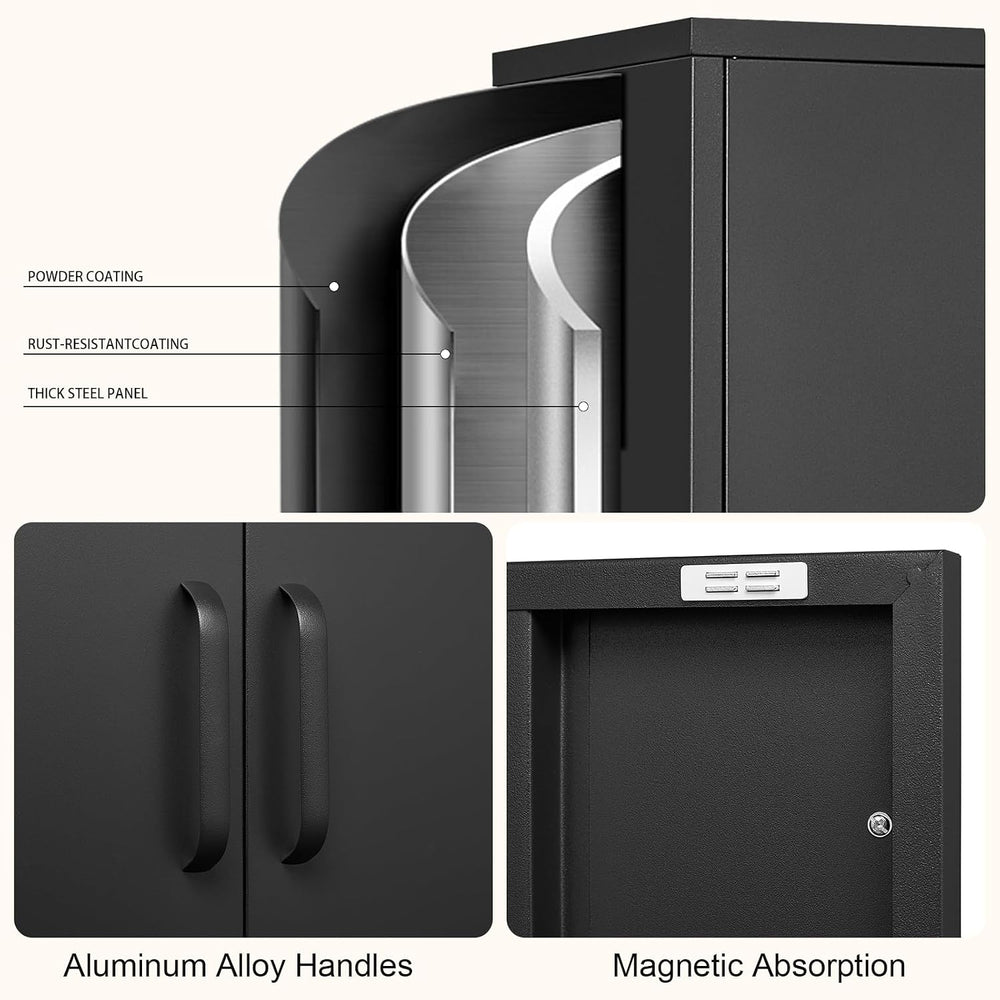 IRONFFICE Metal Storage Cabinet,Metal Cabinets with Doors and Adjustable Shel...