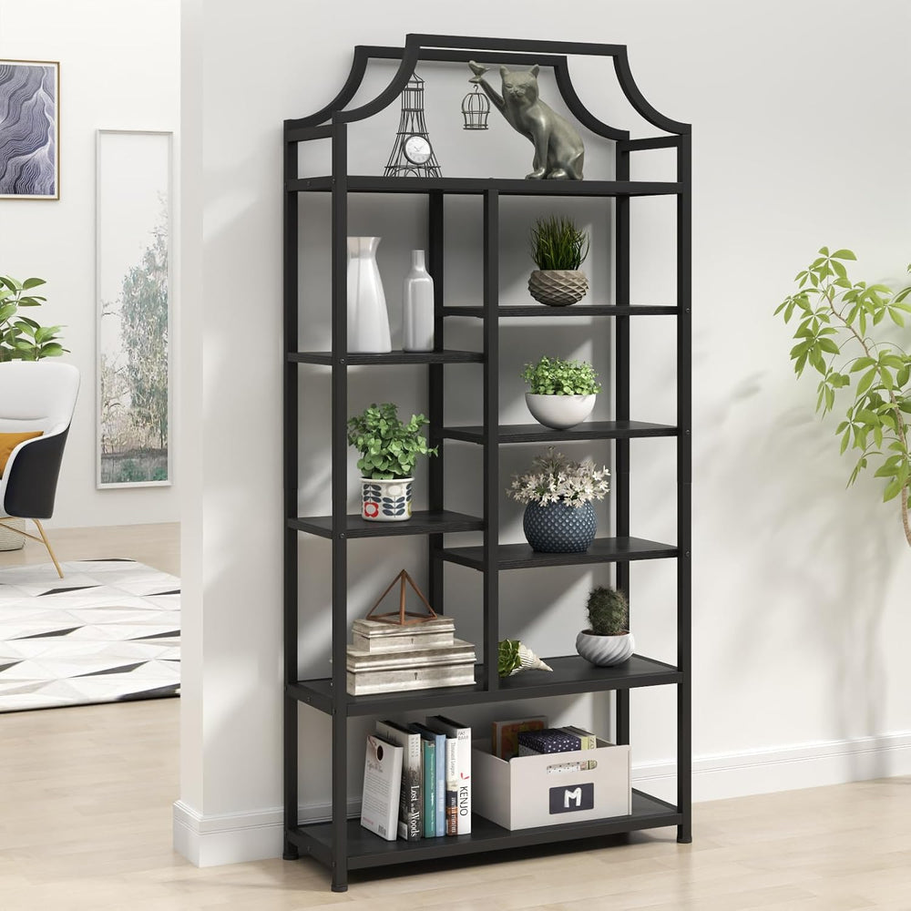 8-Tier Open Shelf Bookcase, 70.87"H x 31.5"L Lux Etagere Bookshelf,...