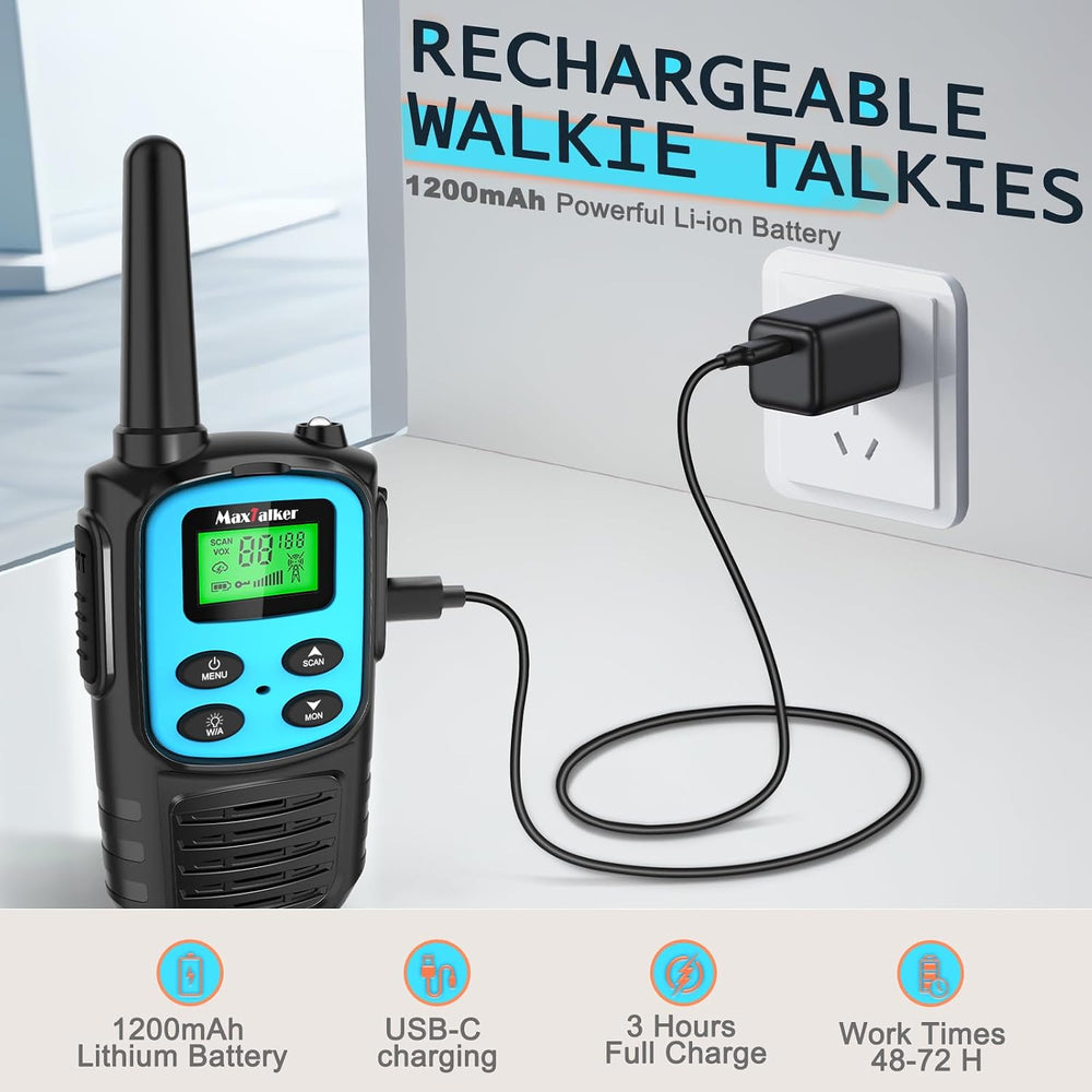 Walkie Talkies Long Range, Rechargeable 22 FRS Channel Two Way Radio 6Pack
