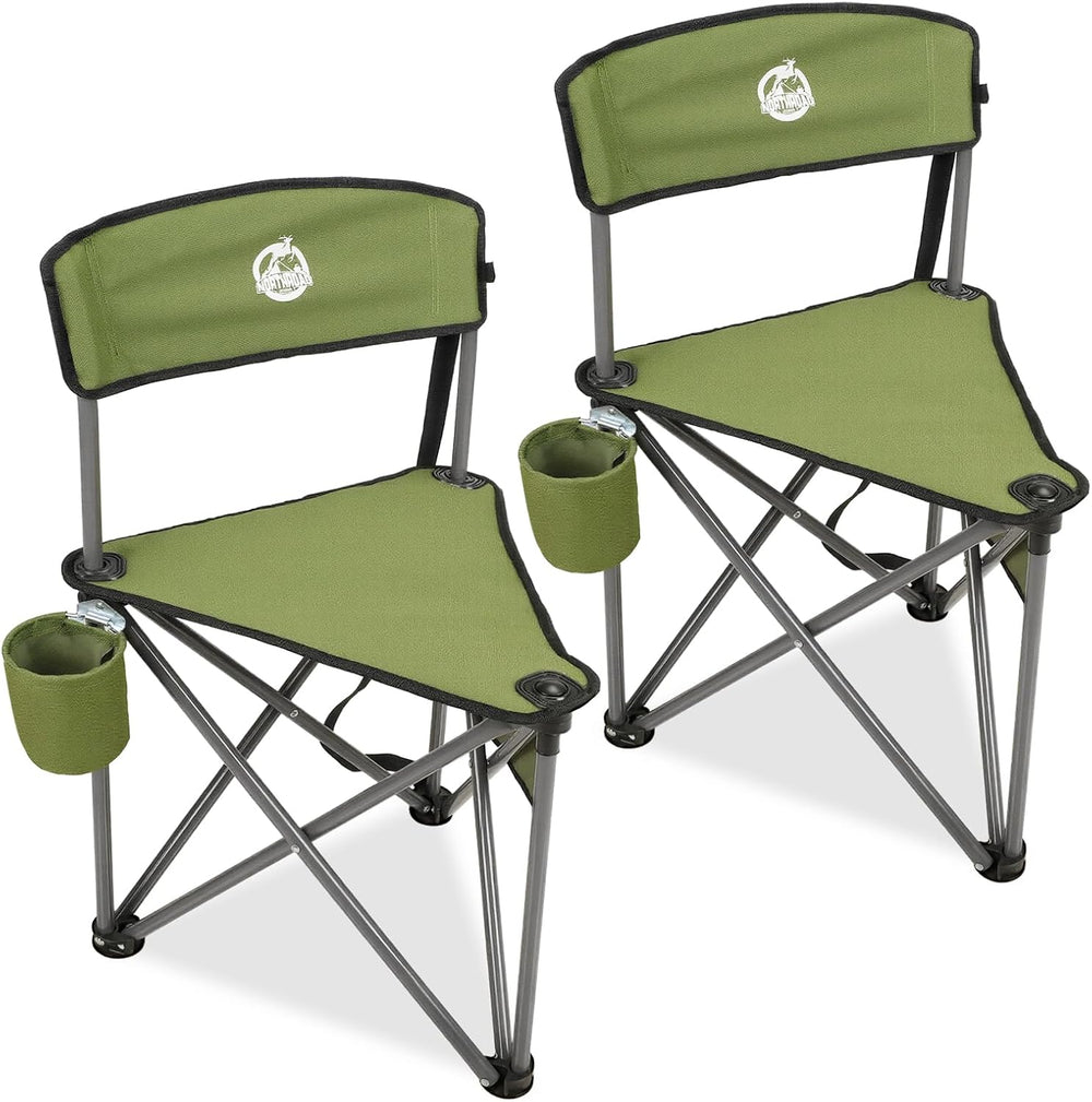 2 Pack Tripod Camping Chairs, Portable 3 Legged Folding Tripod Stool Seat wit...