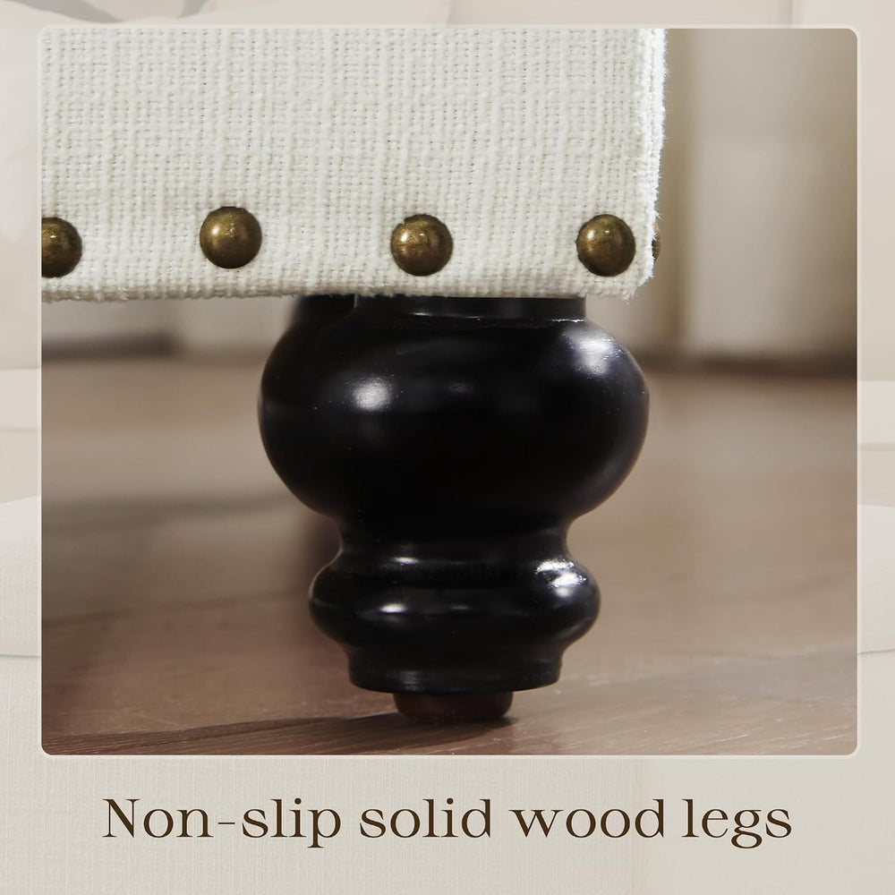 Zihanhome Small Storage Ottoman, Tufted Ottoman Foot Rest, Foot Stools, 24&qu...