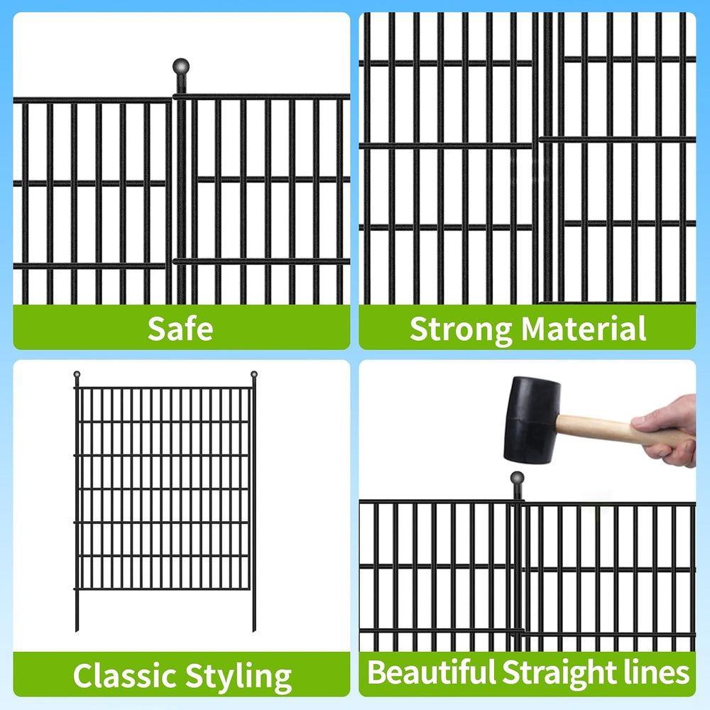Toolterritary 15 Panels No Dig Garden Fence, 32 in(H) X36.3 ft(L) Metal Fence...