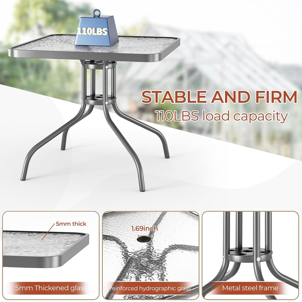 TLSUNNY Patio Dining Set 5 Pieces, All Weather Outdoor Furniture W/30"X ...
