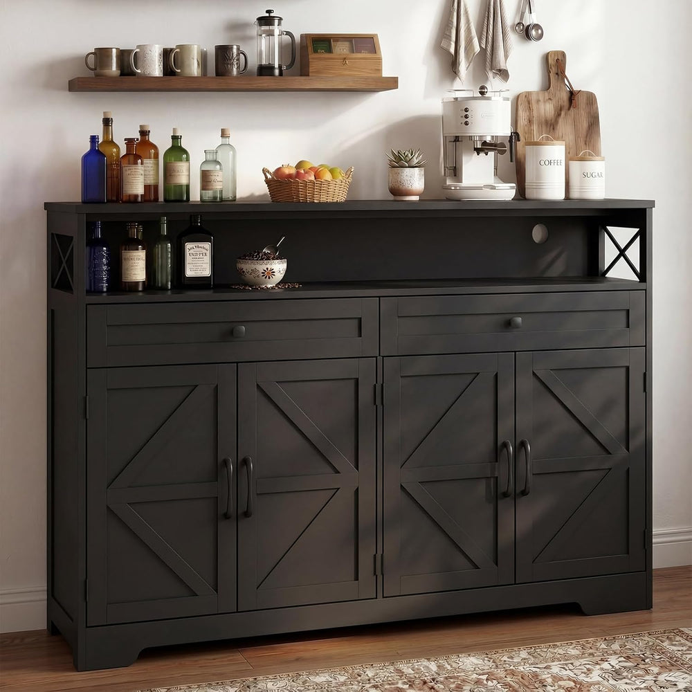 Lahomie 47" Sideboard Buffet Storage Cabinet, Coffee Bar Cabinet,Dark Brown