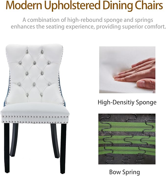 Dining Chairs Set of 6, Upholstered Tufted Dining Room Chairs with High Back,...