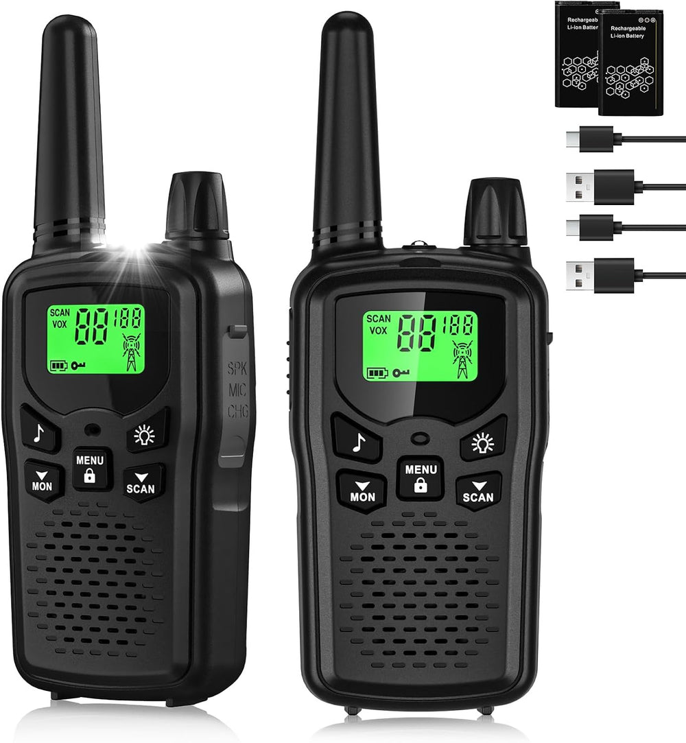 Walkie Talkies for Adults Long Range, Rechargeable 2 Way Radio, 2 Pack