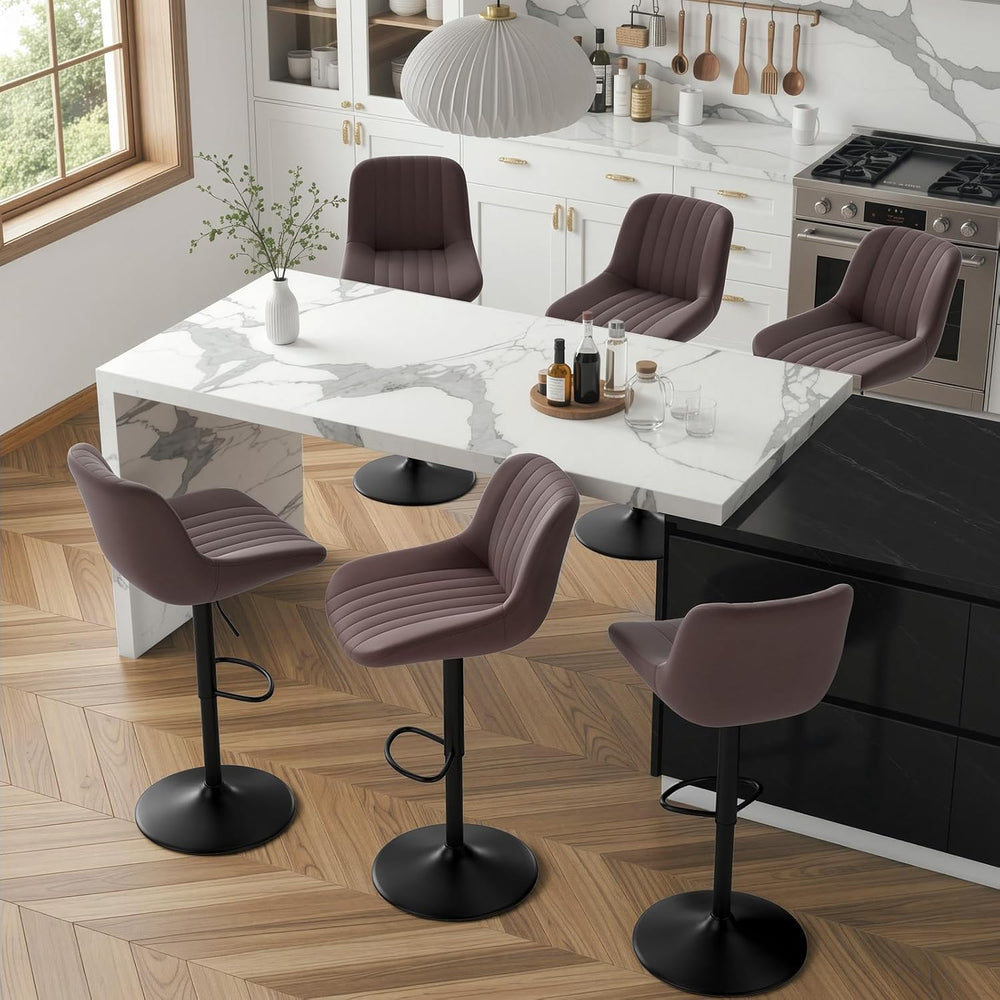 Nalupatio Bar Stools Set of 3, Adjustable Modern Swivel Bar Stools with Backs...