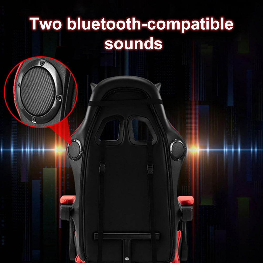 Gaming Chair, Video Game Chair with LED Light, Ergonomic Massage Computer Cha...