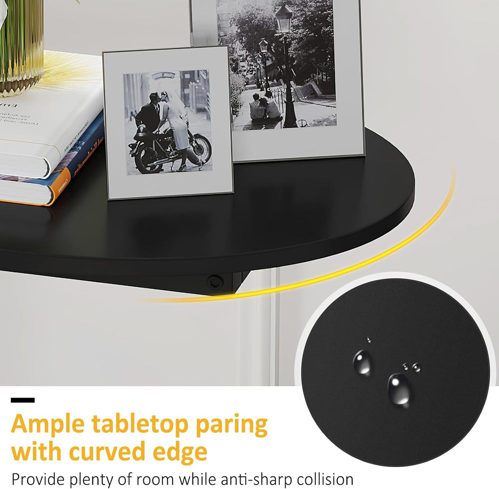 Hosfais Small Side Table End Table, C-Shaped Couch Tables