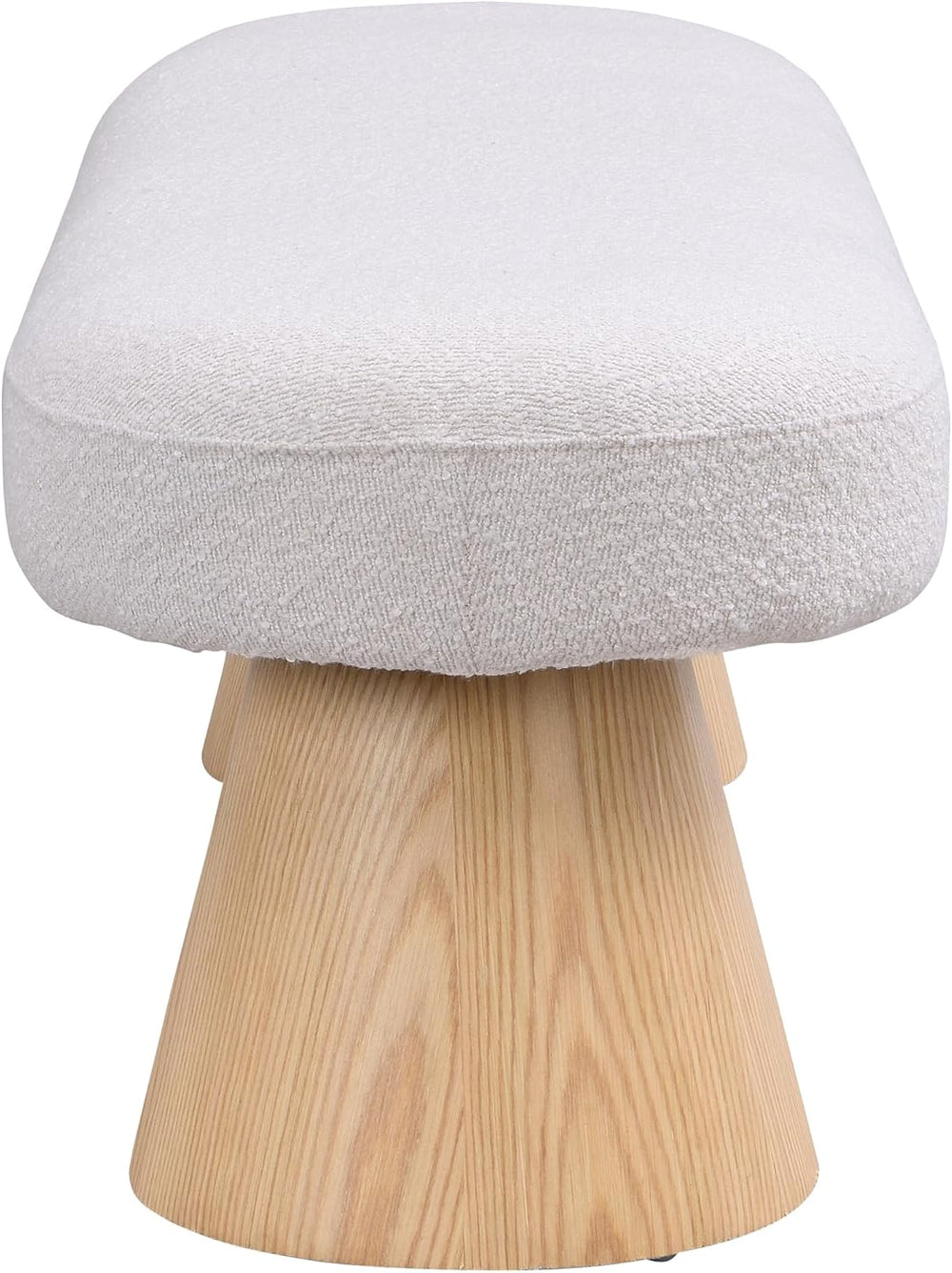 49-Inch Beige Farmhouse Upholstered Dining Bench with Wood Legs | The 49 x 16...