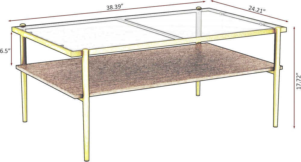 IANIYA Glass Coffee Table Modern Center Table,Small Coffee Table Sofa Side Te...