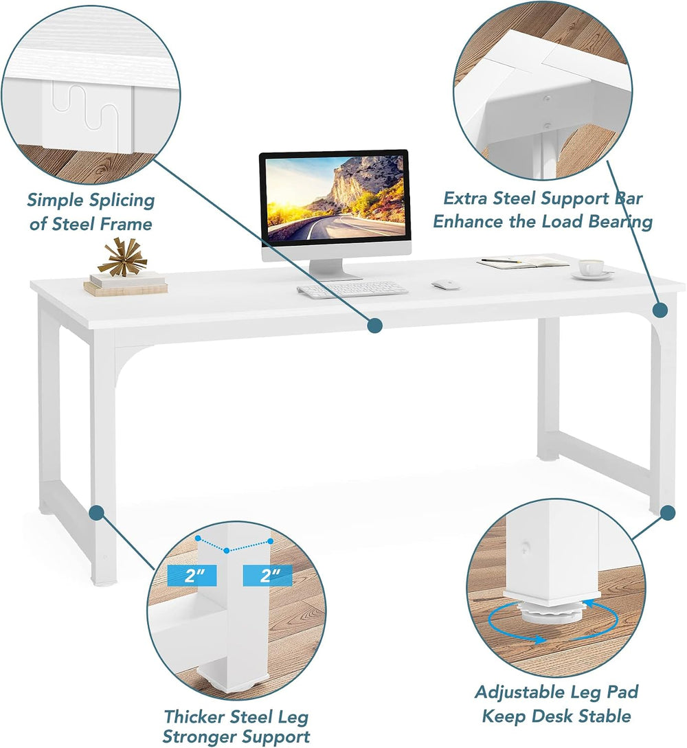 Tribesigns Modern Computer Desk, 70.8 x 31.5 inch Large Office Desk Computer ...
