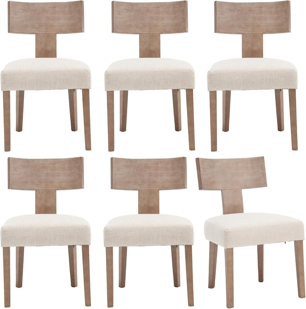 Farmhouse Dining Chairs Set of 6, Mid Century Modern Kitchen Chair Upholstere...