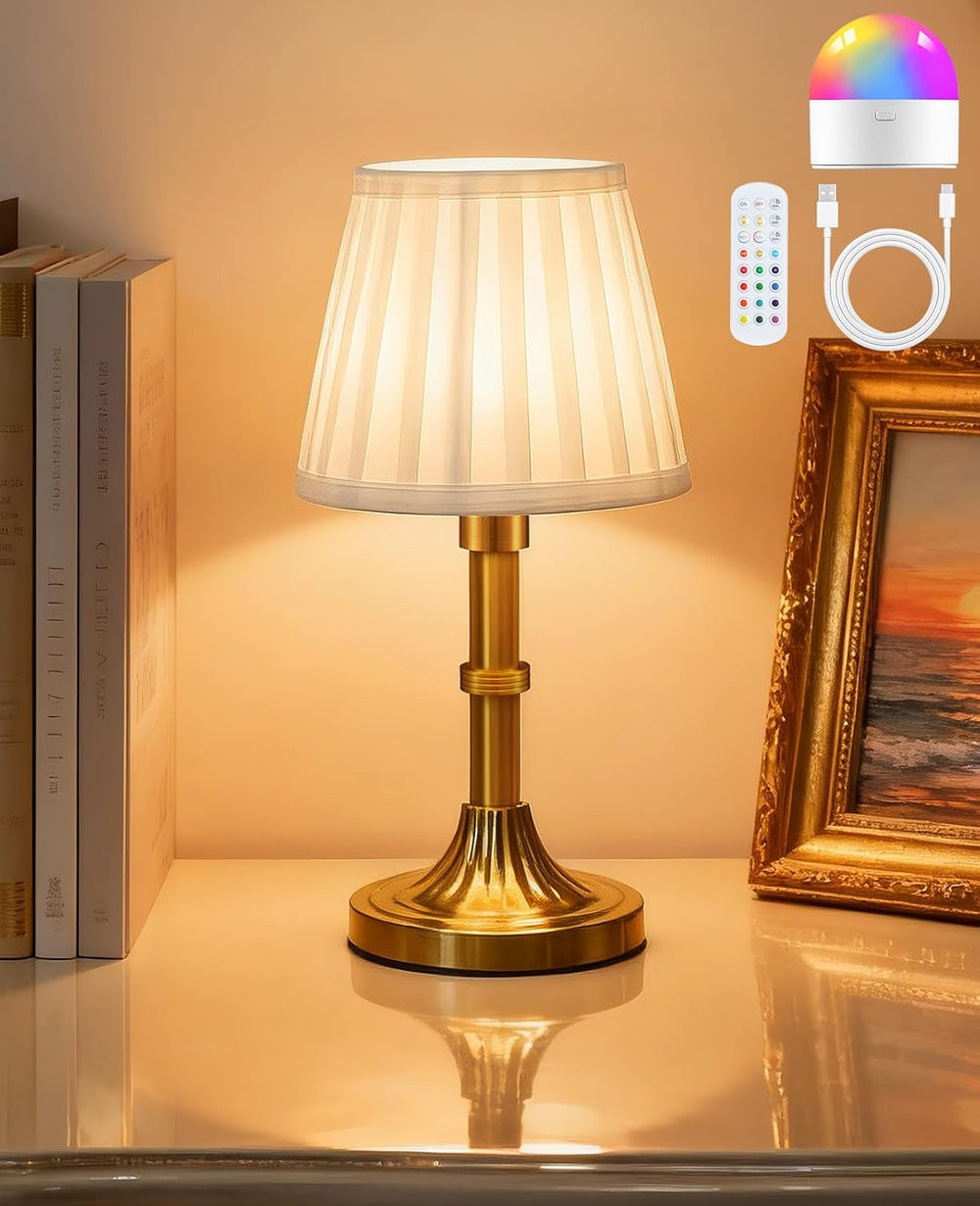 Small Table Lamp with Remote, Cordless Table Lamp