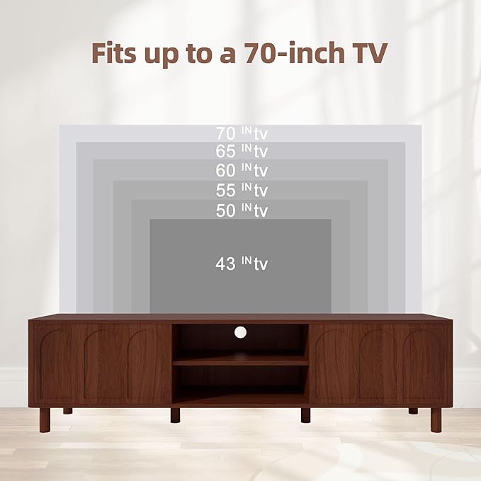 TV Stand for TVs up to 70'', Entertainment Center with Large Storage ...