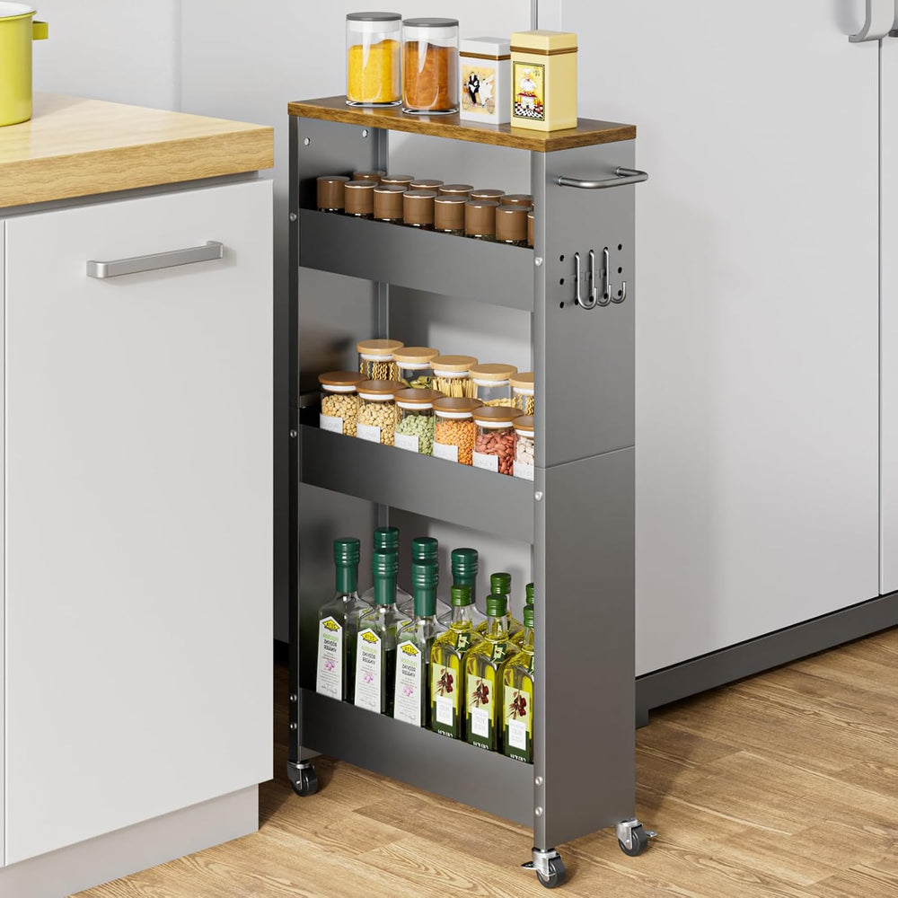 XYZLVSI Slim Storage Cart, Narrow Kitchen Rolling Cart for Small Spaces | 5.9...