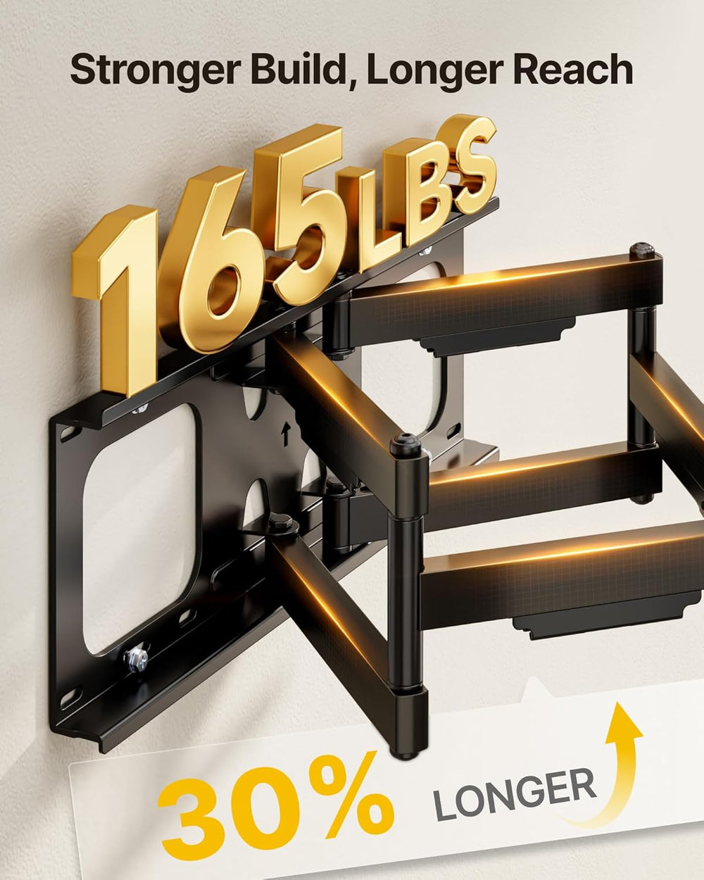 monTEK Full Motion TV Wall Mount for 50-100 Inch Large TVs up to 165 lbs, Lon...