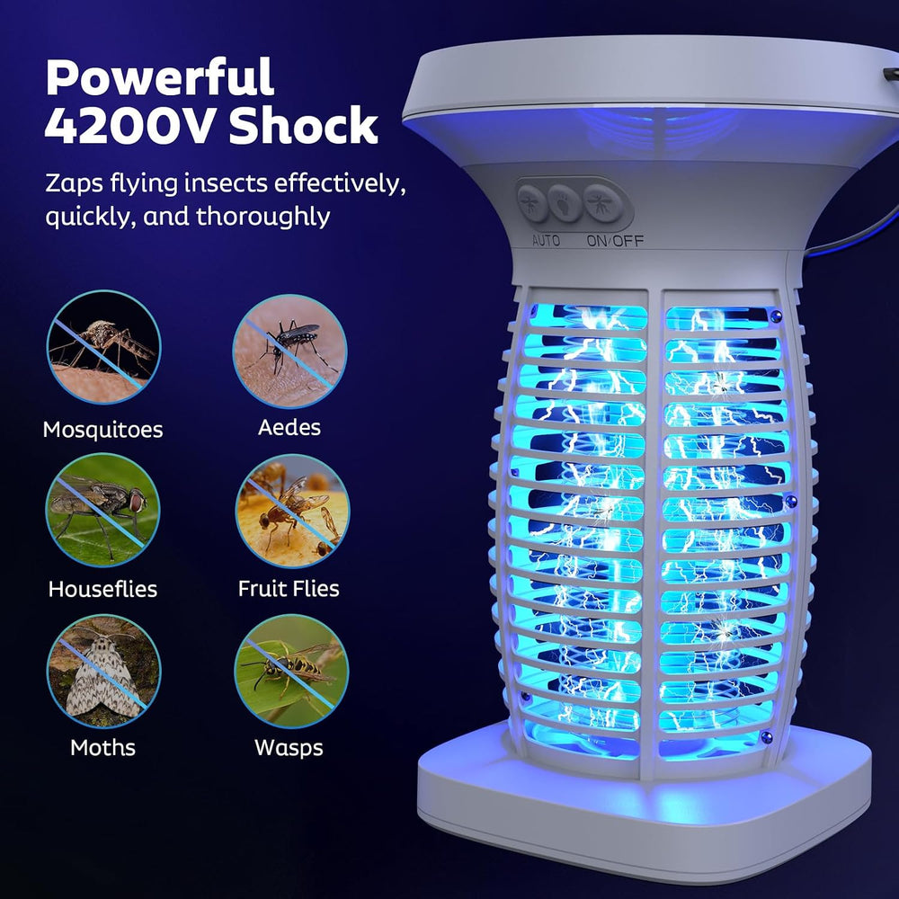 OnBeam Solar Bug Zapper Outdoor, 4200V Electric Mosquito Killer for Patio