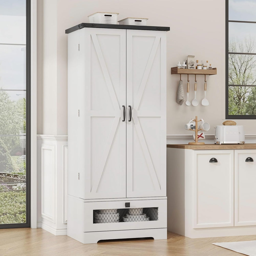 kepptory 55" Pantry Storage Cabinet with Adjustable Shelvesand Drawer, B...
