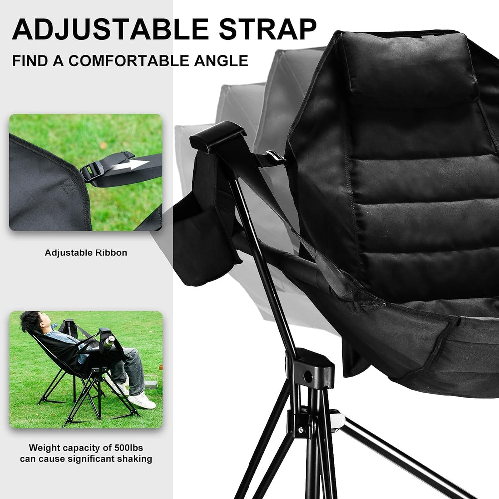 Hammock Camping Chair Folding 350lbs Foldable Portable Rocking Chairs for Adu...