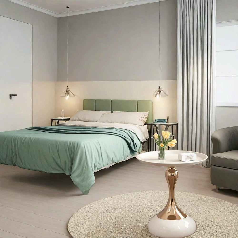 Elegant Modern Side Table - Featuring a Unique Hourglass Design, Ideal for us...
