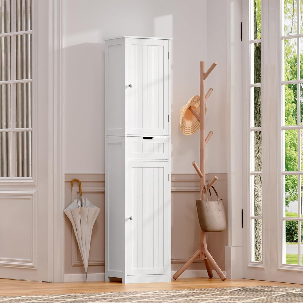 Iwell 67" Tall Bathroom Cabinet, Storage Cabinet with 2 Doors & 1 Dr...