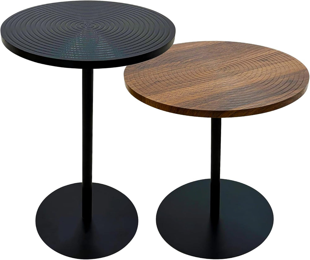Martini Tables Set of 2, Small Round Drink Tables for Small Spaces, Modern Pe...