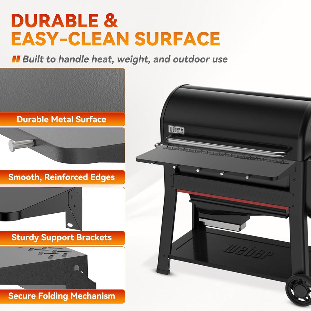 36" Front Folding Table for Weber Searwood 600 XL Pellet Grill with 5 To...
