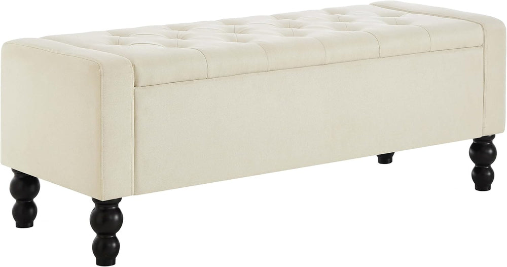 50" W Storage Ottoman Bench with Safety Hinge, Load up to 660 lb Ottoman...