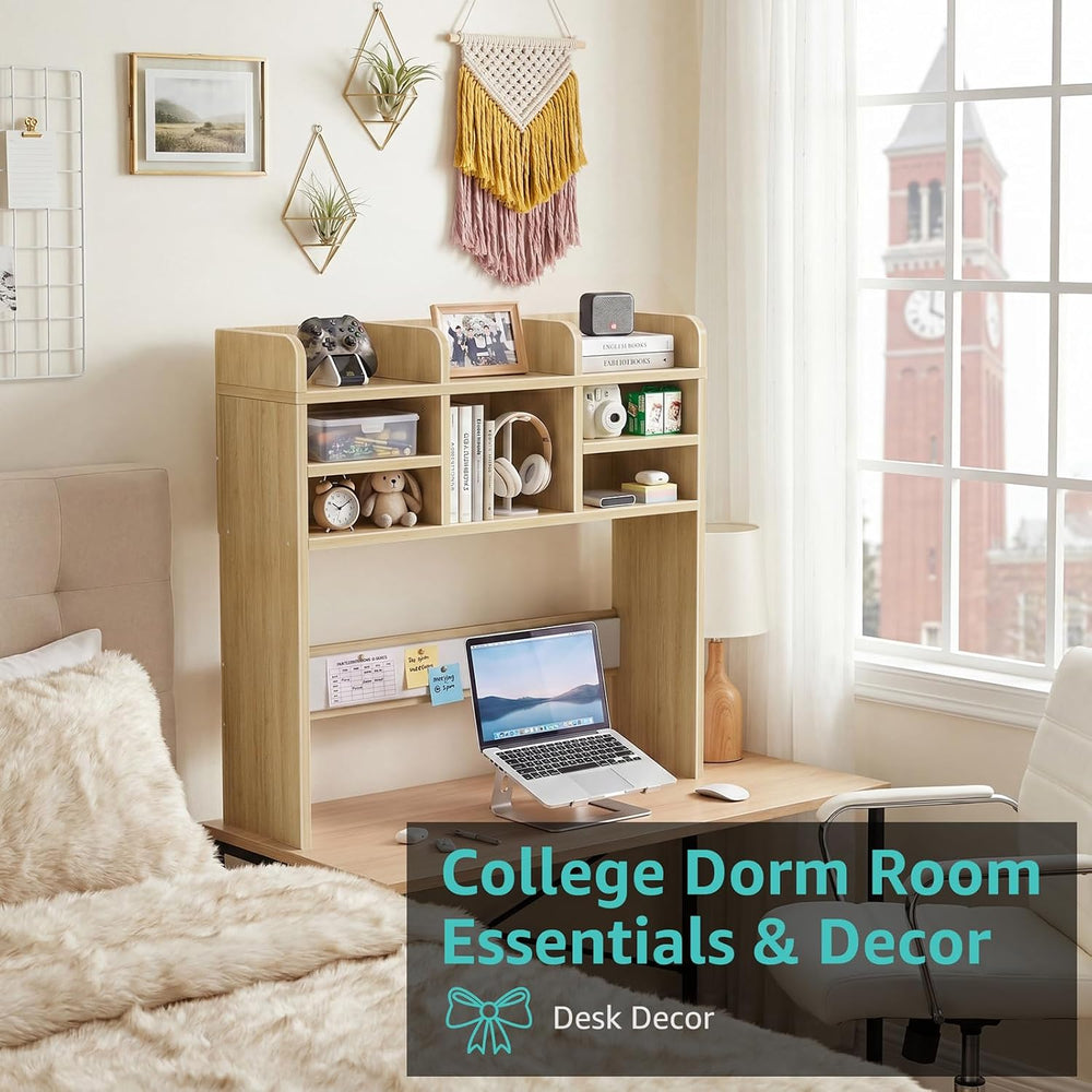 37 Inch Natural Wood Desk Hutch Dorm Top Only With Felt Board For College