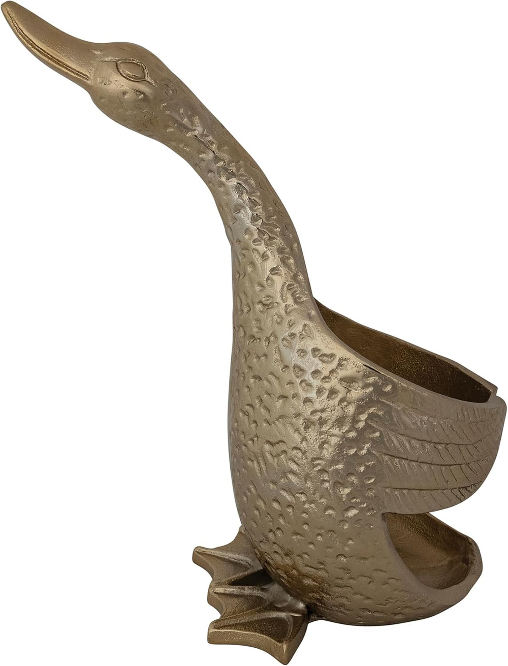 Creative Co-Op Cast Aluminum Duck-Shaped Bottle Holder, Gold Finish