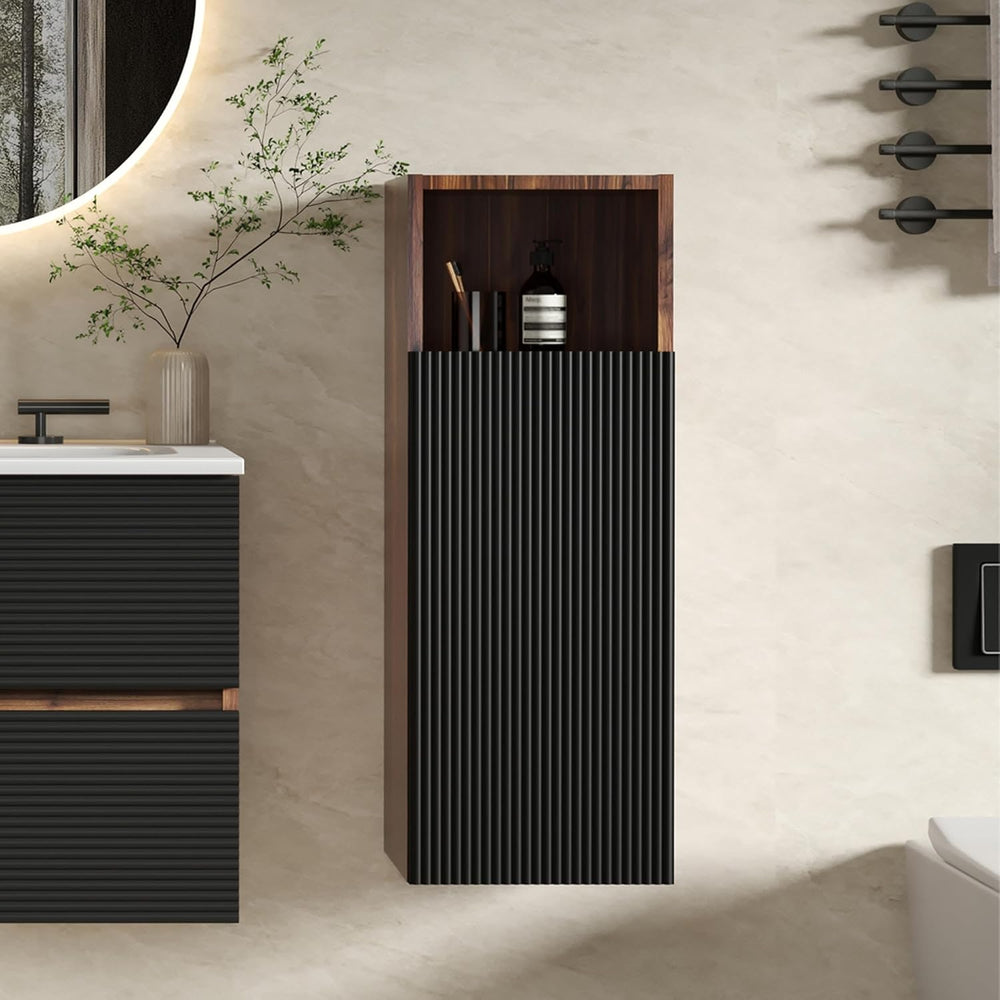 12" Floating Bathroom Storage Cabinet, Modern Wall Cabinets with Soft-Cl...