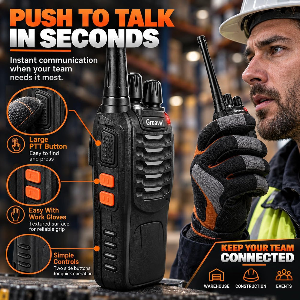 Walkie Talkies Long Range 10 Pack, Rechargeable 16 Channels 2 Way Radio