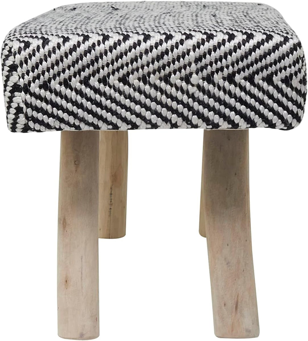 Deco 79 Polyester Chevron Bench with Wood Legs, 48" x 18" x 20"...