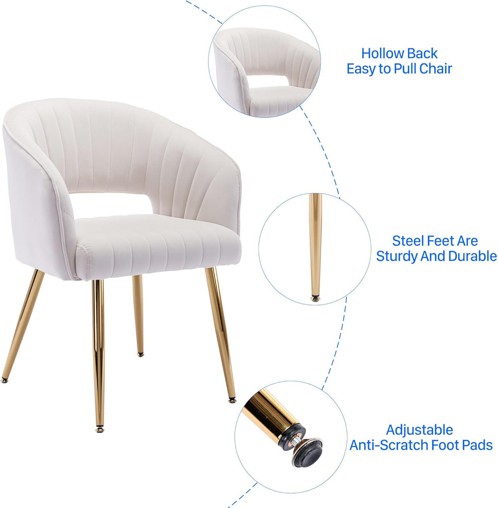 KCC Modern Velvet Desk Chair Accent Armchair Upholstered Tufted Chairs Dining...
