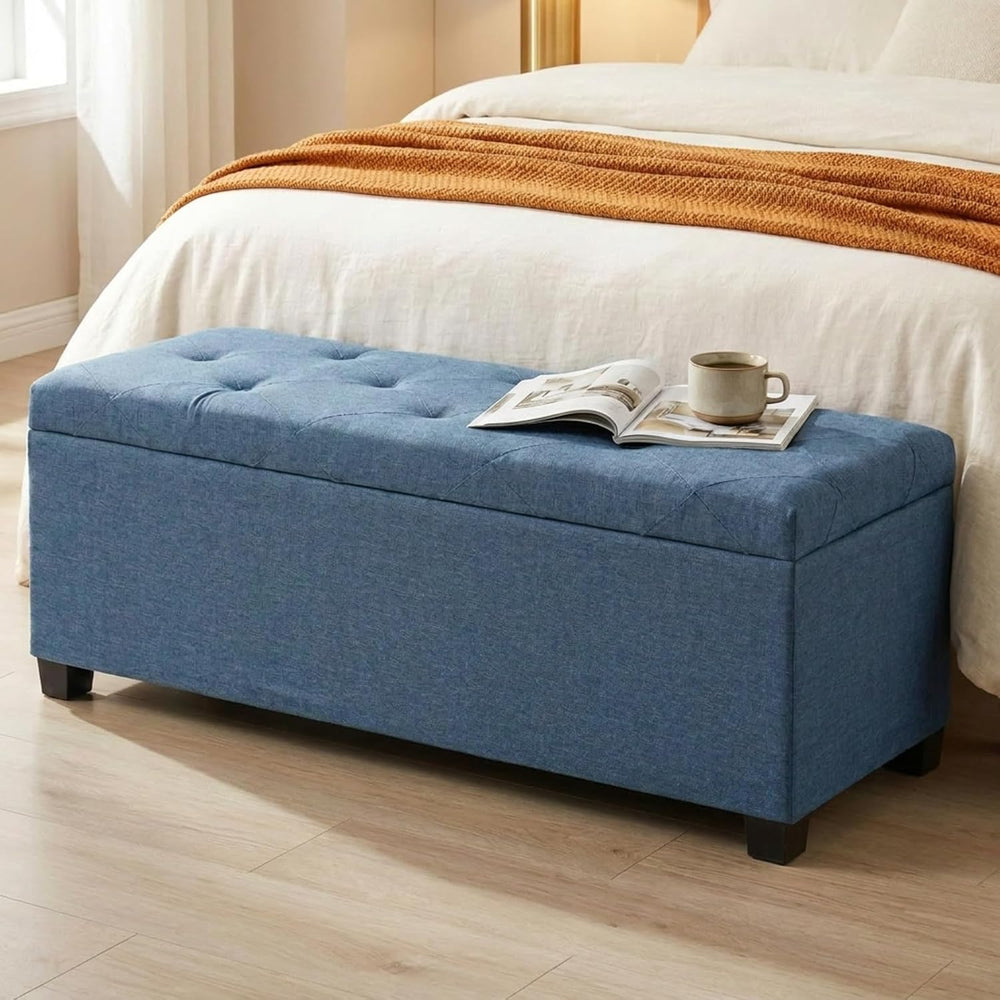 DUMOS Storage Ottoman Bench, 43.3 Inch End of Bed Bench for Living Room | 27 ...