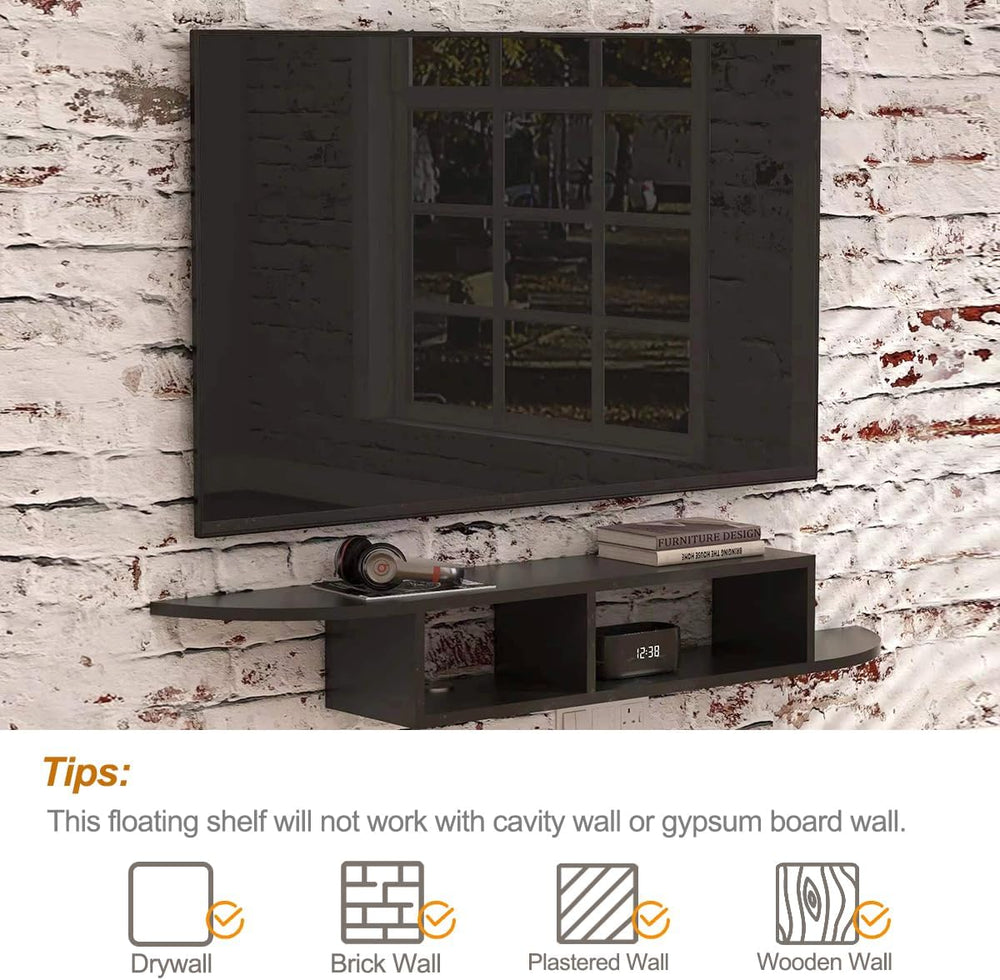GHC Floating TV Stand, Wall Mounted Entertainment Center and Cabinet Shelf, T...