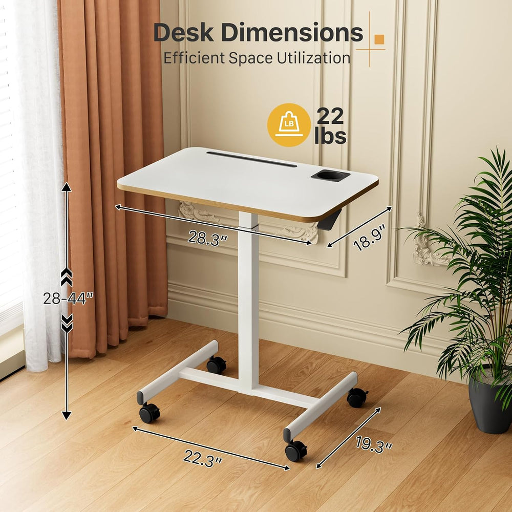 28 inch Mobile Rolling Standing Desk Height Adjustable with Wheels