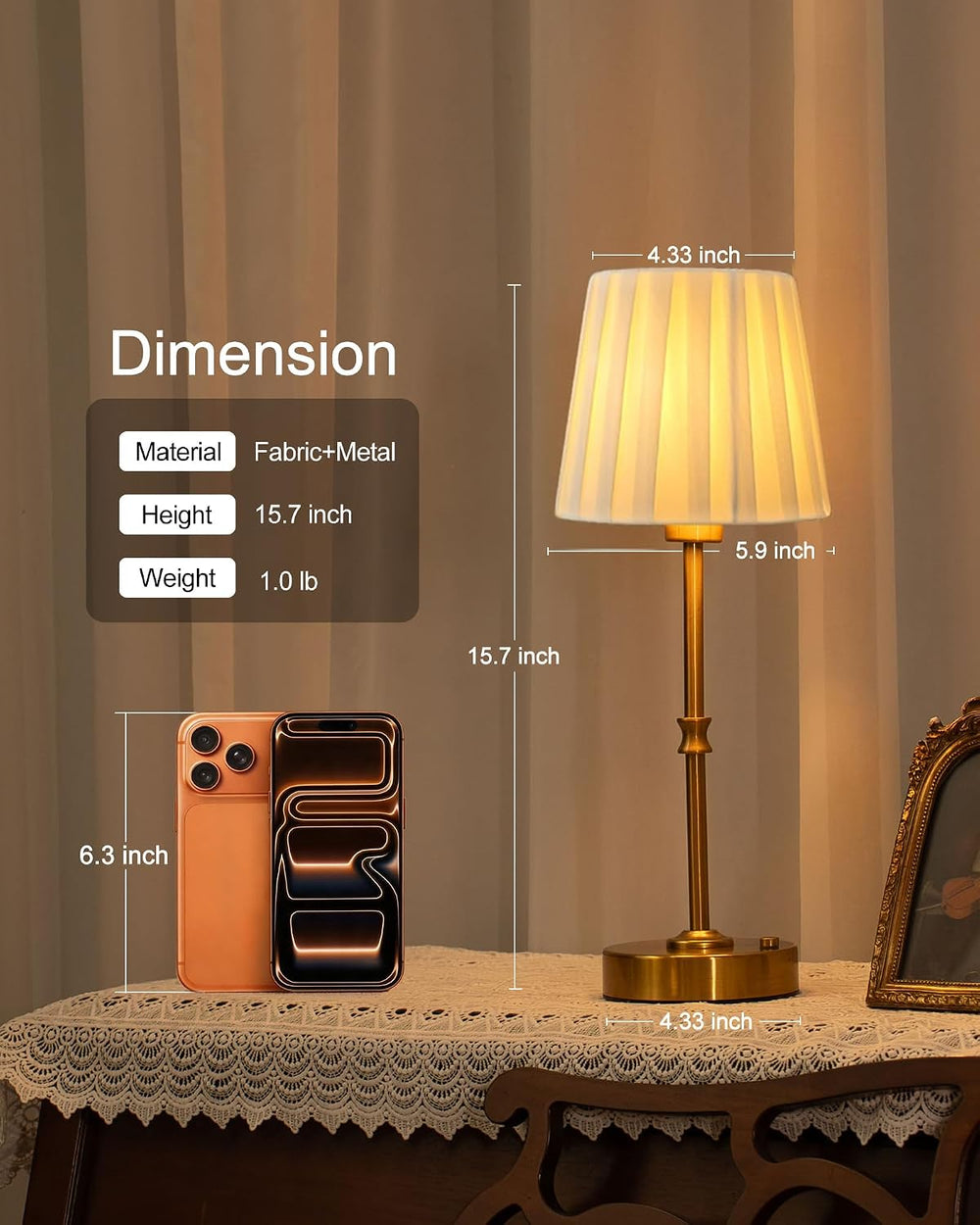 EppieBasic Cordless Table Lamp Rechargeable: Fast Charging & Long Lasting...