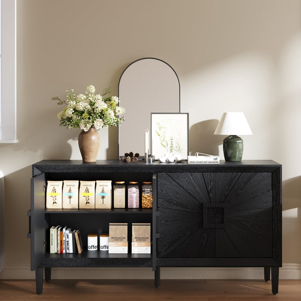 Large Buffet Sideboard Cabinet with Storage,60" Modern Cedenzas Buffet T...