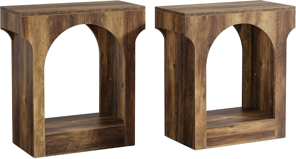 Tribesigns Wood End Table Set of 2, Side Table with Storage Space for Living ...