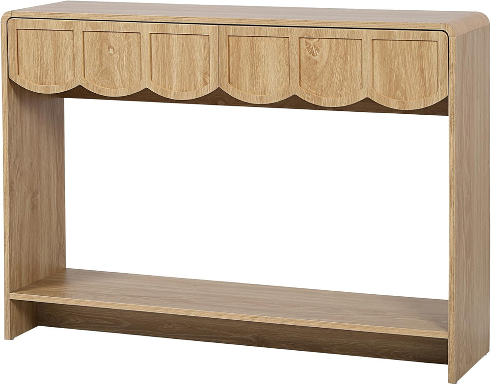 ORRD Console Table with Drawers, Mid-Century 43 Inches Narrow Entryway Table ...