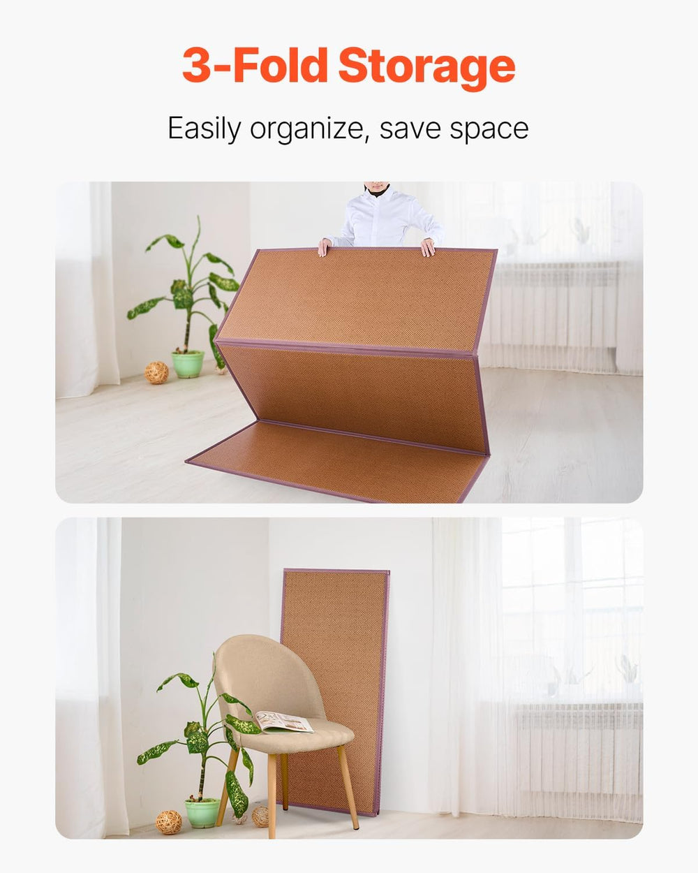 VEVOR Japanese Tatami Mat, Full XL - 55'' X 80'' Foldable Han...