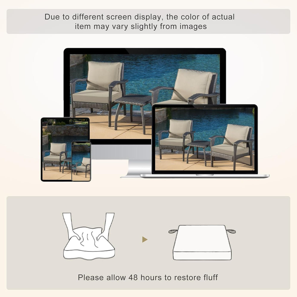 Favoyard Patio Chair Cushions 22 x 22 x 3 Inch Waterproof Outdoor Seat