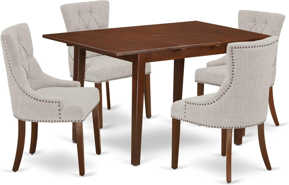 East West Furniture NOFR5-MAH-05 5 Piece Kitchen Table Set for 4 Includes a R...