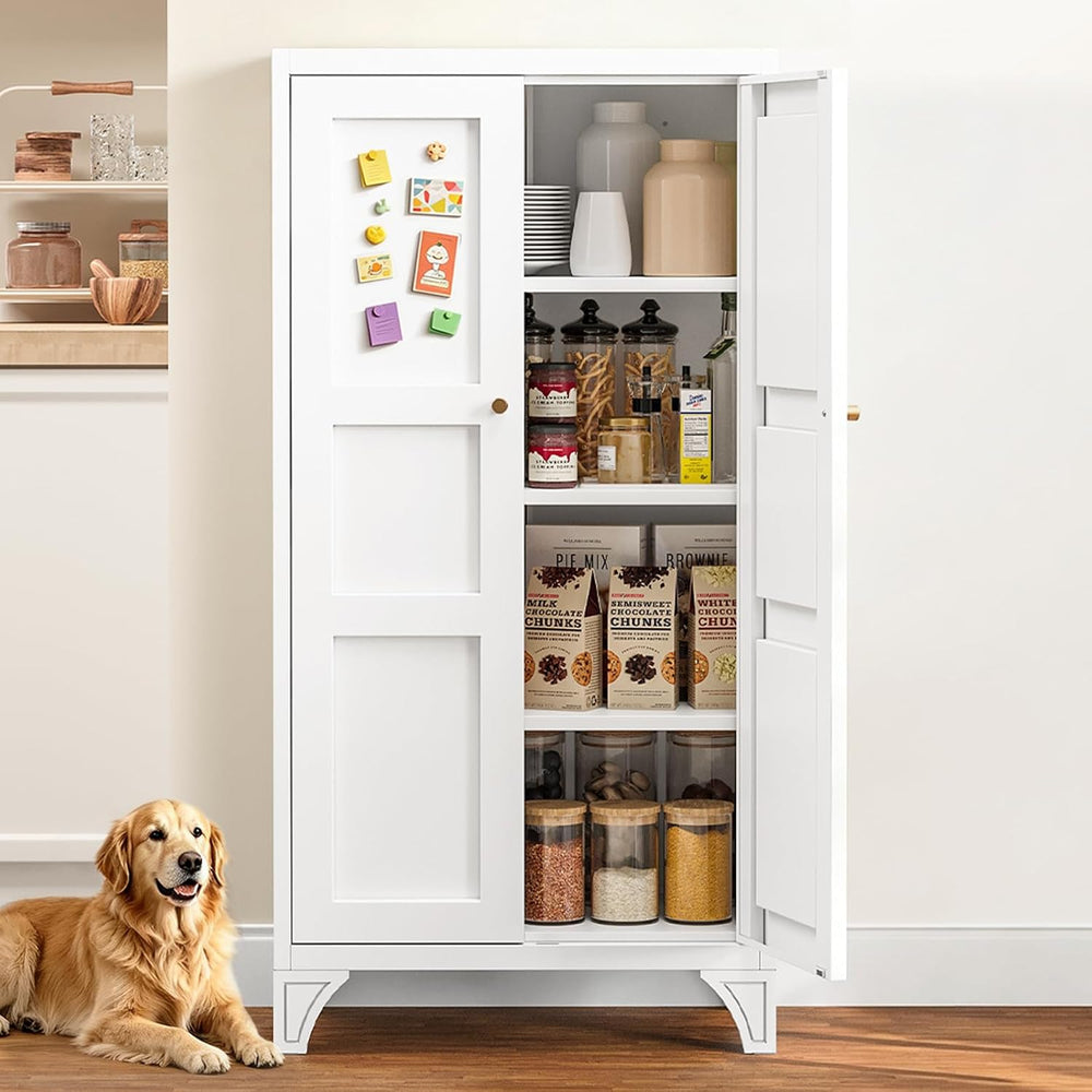 Yizosh Metal Storage Cabinet with Doors and 3 Adjustable Shelves - 47" W...